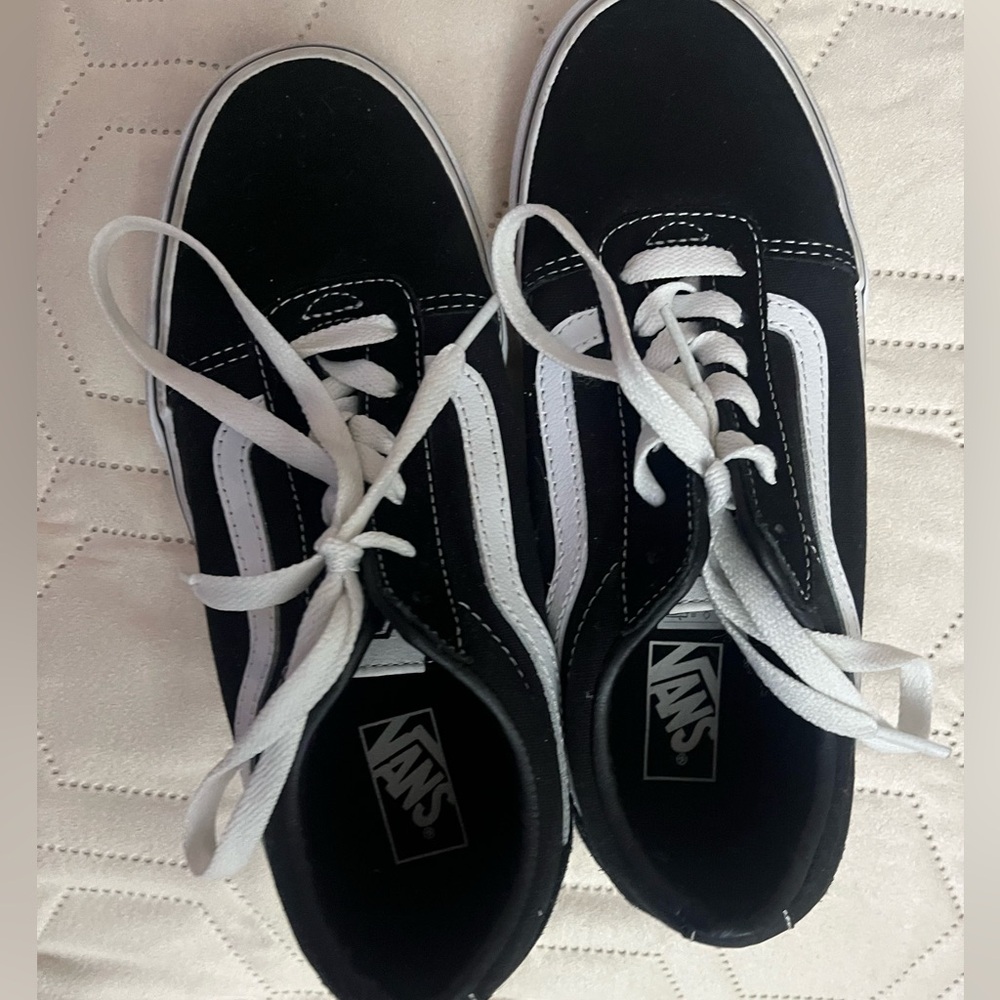 Vans Classic Black and White Lace-Up Shoes